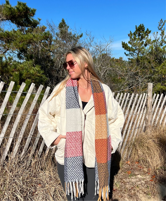 Plaid Oblong Scarf