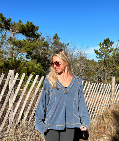 Breezy Oversized Ribbed Top