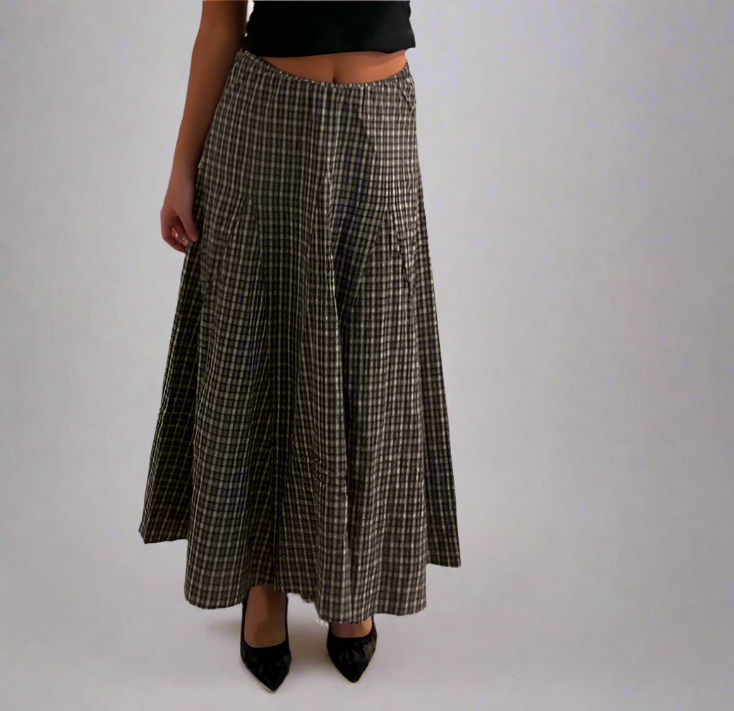 Graceful Plaid Maxi Skirt