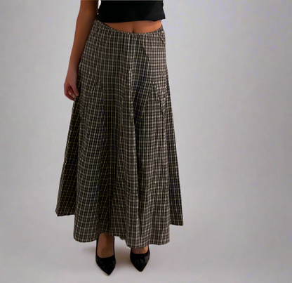 Graceful Plaid Maxi Skirt